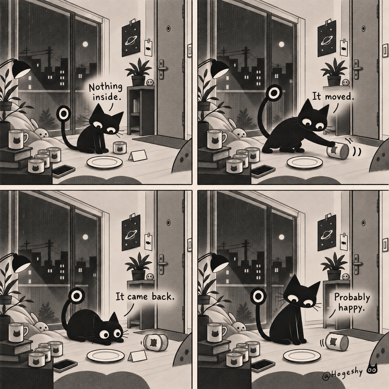 A four-panel Hogeshy comic titled A Small Comic